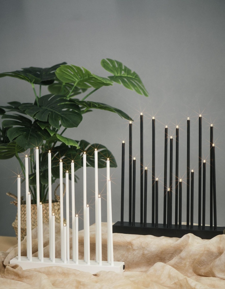 Multi candle sticks to form a Heart-White/Black